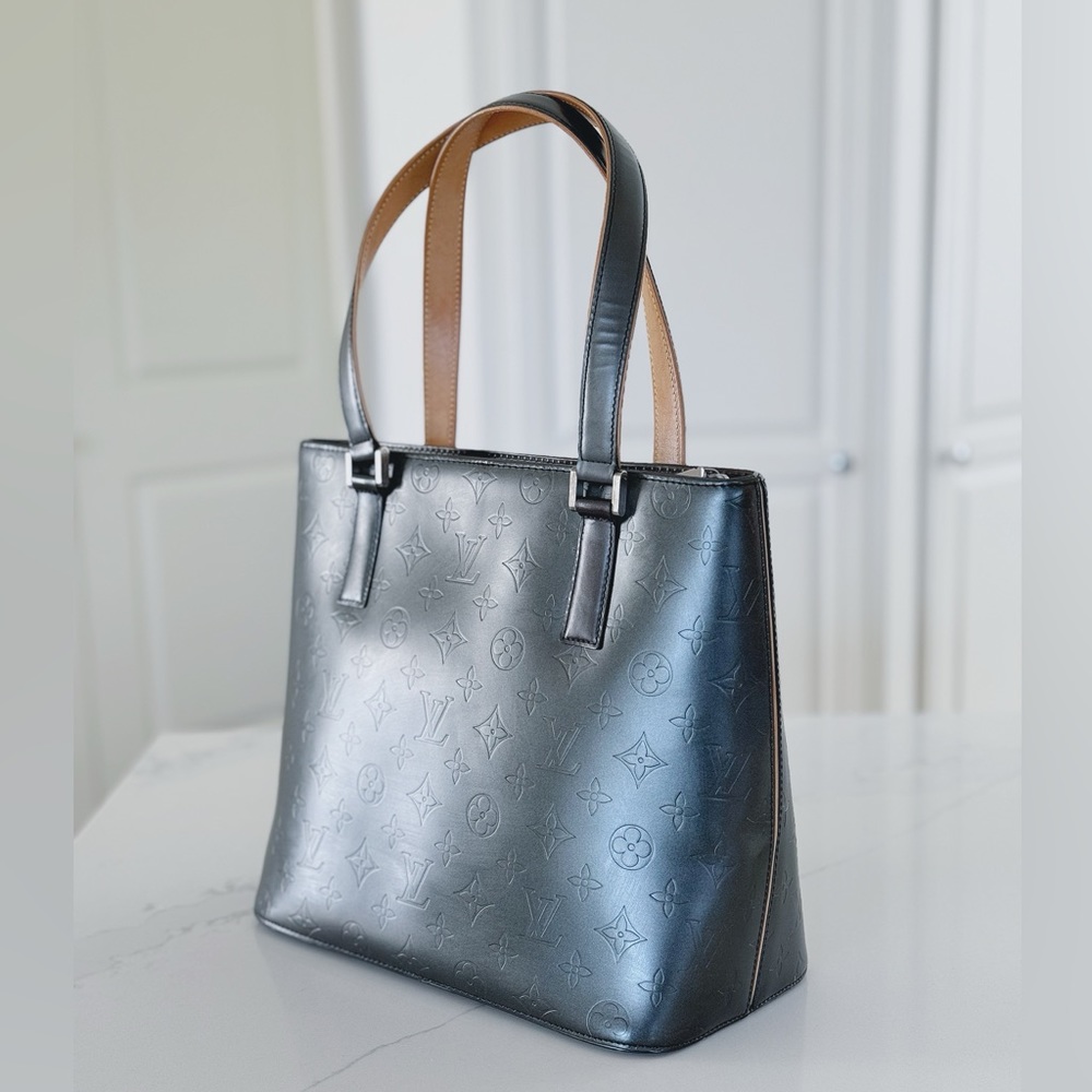 Dark Gray Louis Vuitton Monogram Mat Stockton Tote Bag - Picture 2 of 15